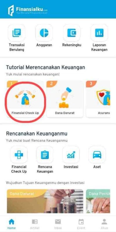 Fitur Financial Health Check Up Aplikasi Finansialku