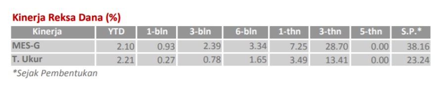 Kinerja Reksa Dana Bahana MES Syariah Fund Kelas G 2
